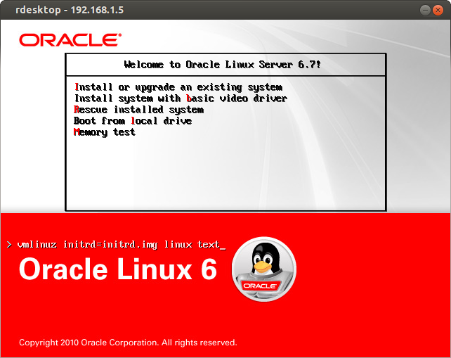 Oracle linux 6.7 Linstallation