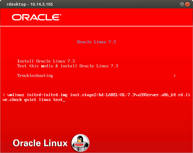 Oracle Linux 7.4 installation