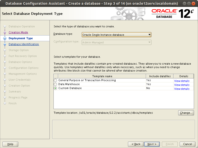 Oracle 12.2 Instance Creation