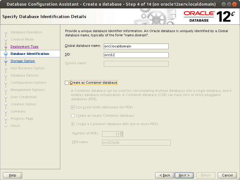 Oracle 12.2 Instance Creation