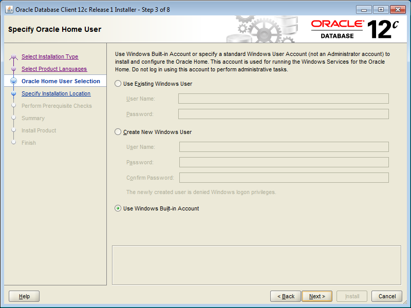 Oracle Client 12C (32 bit) Installation on Windows 7 (64 bit)