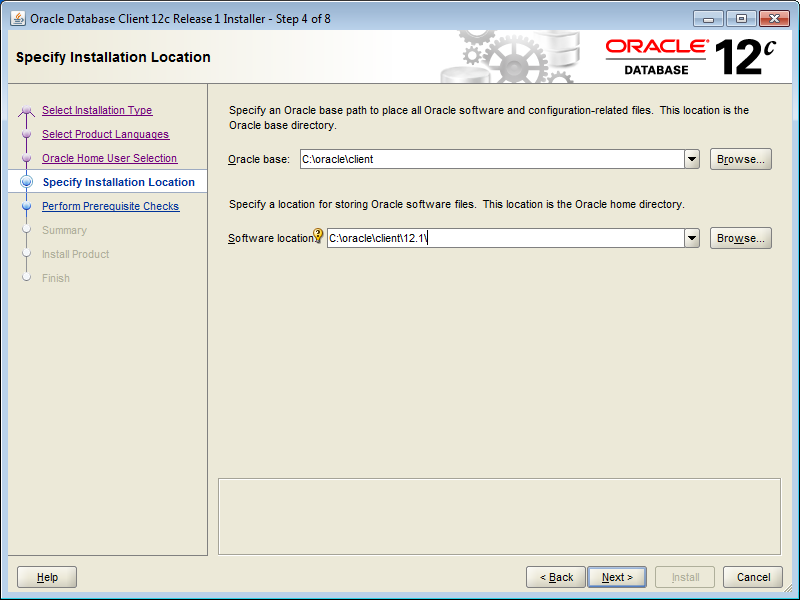 Oracle Client 12C (32 bit) Installation on Windows 7 (64 bit)