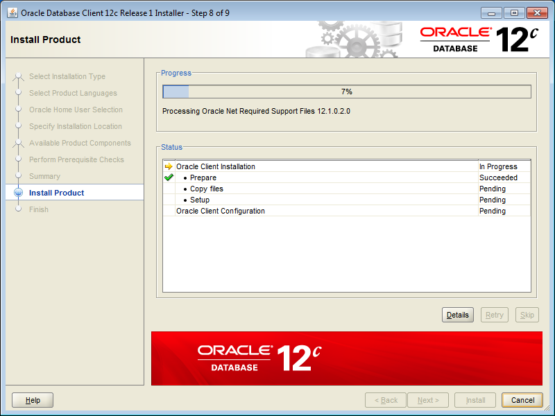 Инсталляция Oracle Client 12C (32 bit) в операционной системе Windows 7 (64 bit)