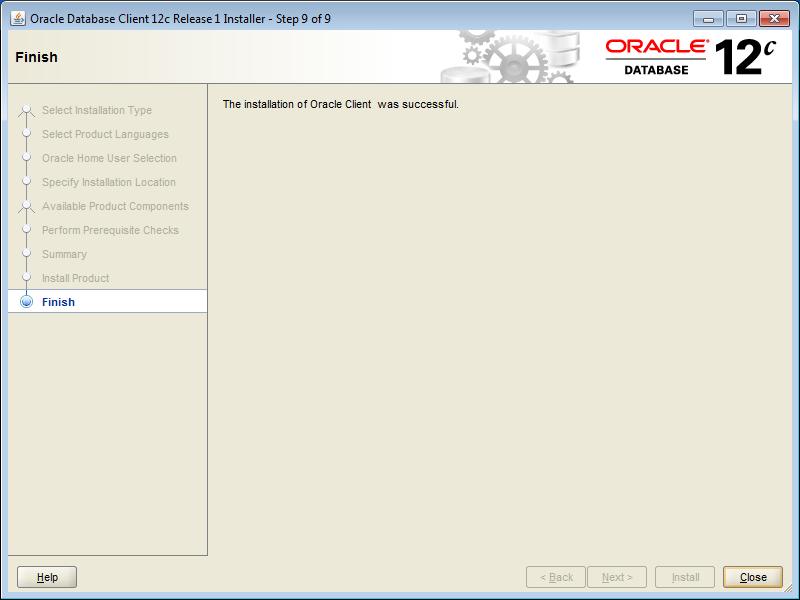 Инсталляция Oracle Client 12C (32 bit) в операционной системе Windows 7 (64 bit)