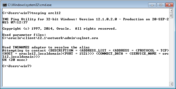 Oracle Client 12C (32 bit) Installation on Windows 7 (64 bit)