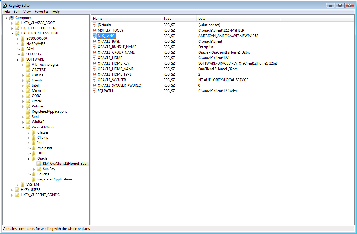 Oracle Client 12C (32 bit) Installation on Windows 7 (64 bit)