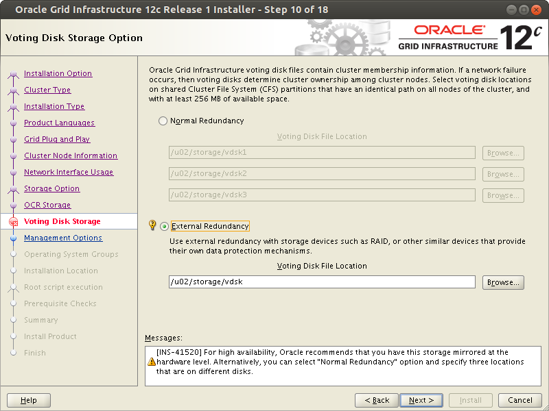 Oracle RAC installation Shared File System